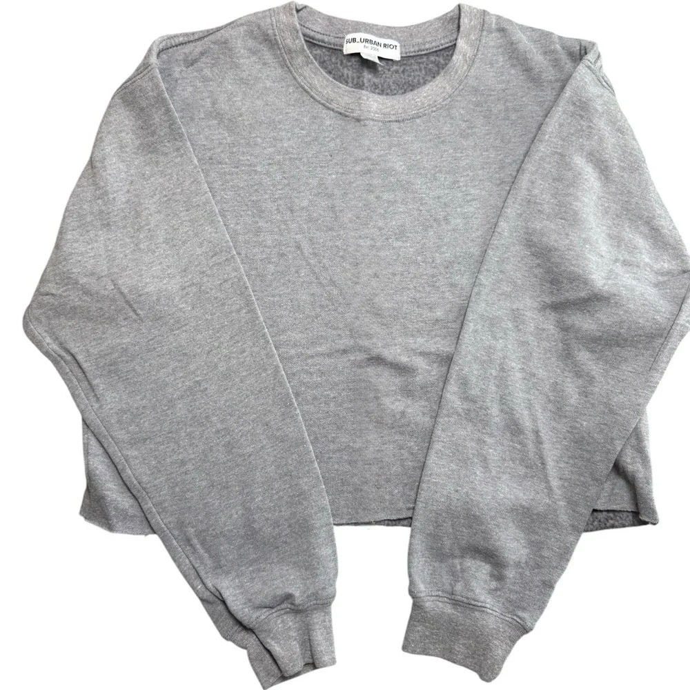 Sub Urban Riot Cropped Raw Hem Crewneck Sweatshirt – XS
